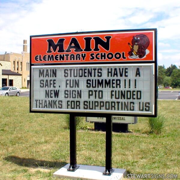 School Sign for Main Elementary School