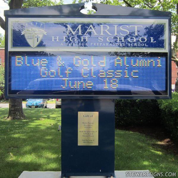 School Sign for Marist High School