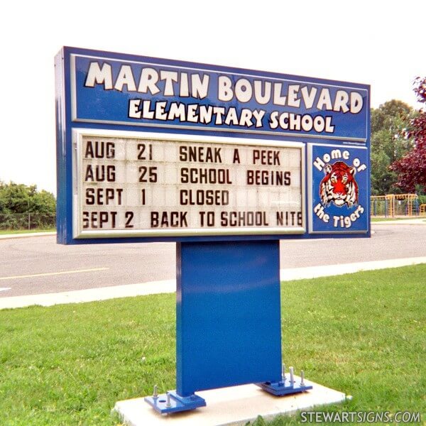 School Sign for Martin Boulevard Elementary School