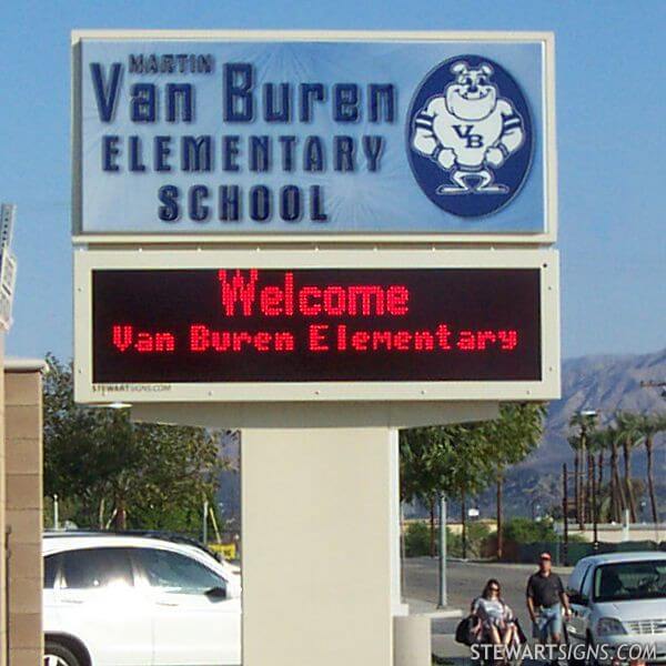 School Sign for Martin Van Buren Elementary School