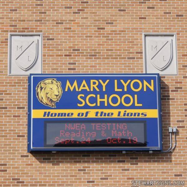 School Sign for Mary Lyon Elementary School