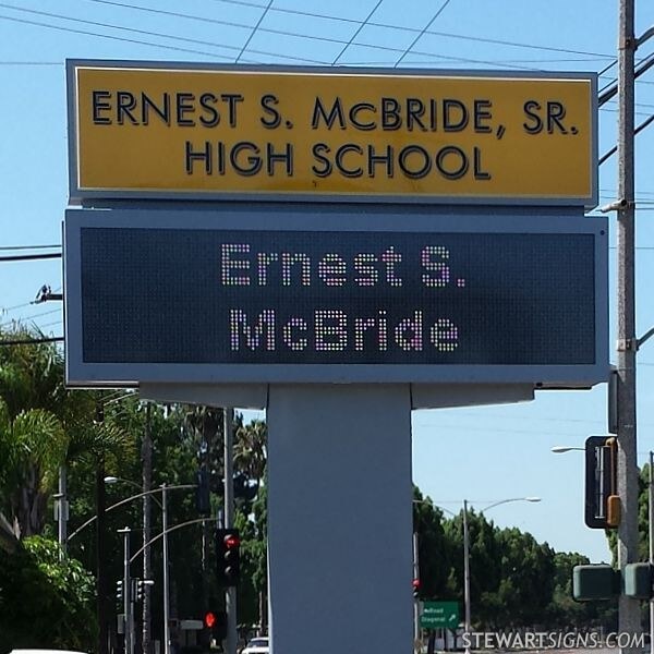 School Sign for Ernest S. Mcbride, Sr. High School