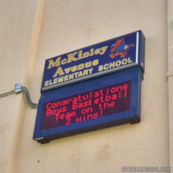 School Sign for Mckinley Avenue Elementary