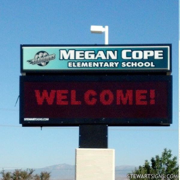 School Sign for Megan Cope Elementary School