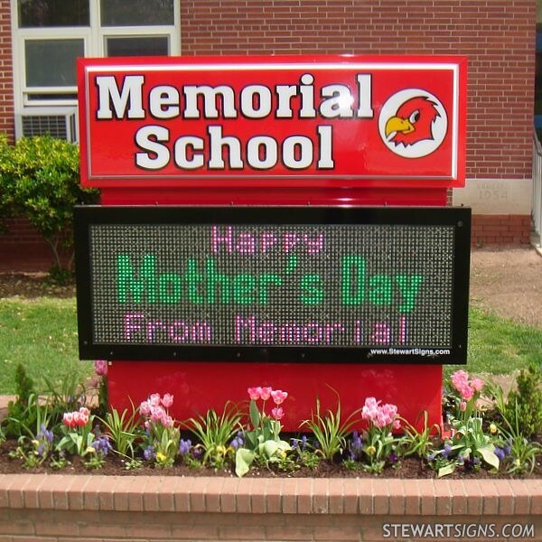 School Sign for Memorial School