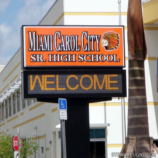 School Sign for Miami Carol City Sr. High School FL