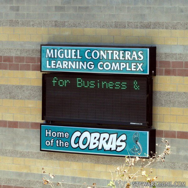 School Sign for Miguel Contreras Learning Complex