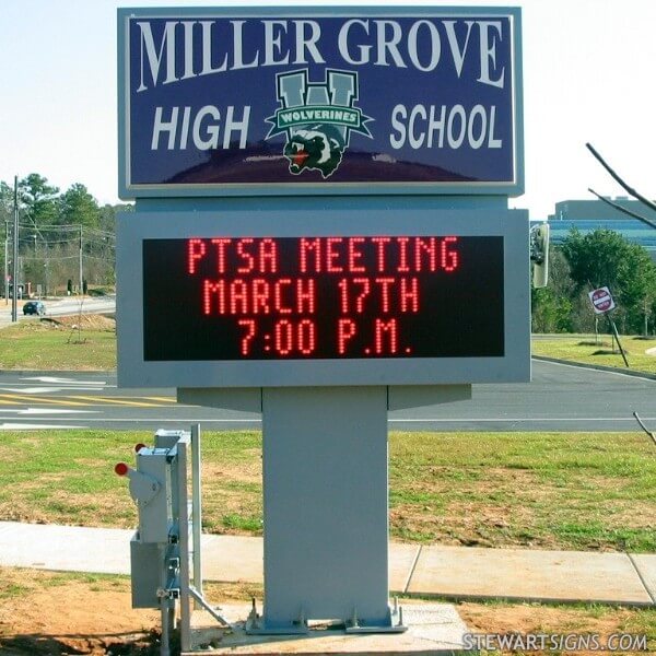 School Sign for Miller Grove High School