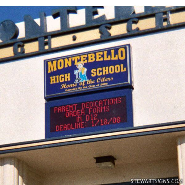 School Sign for Montebello High School