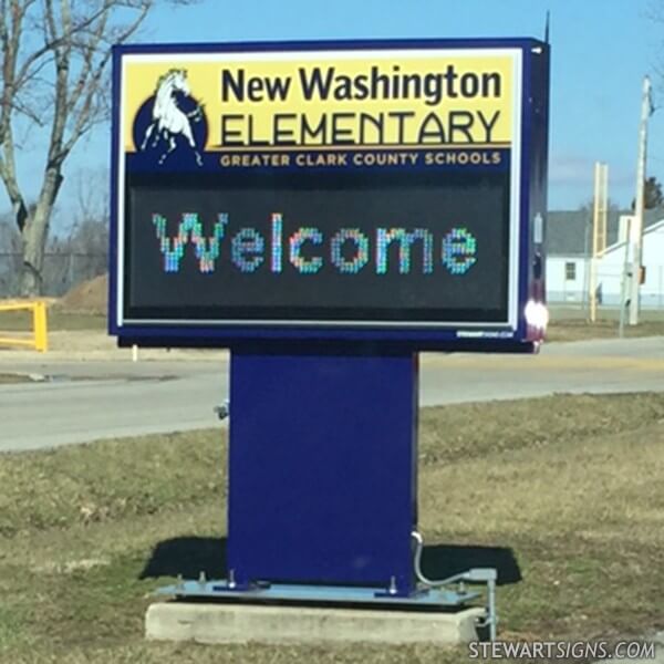 School Sign for New Washington Elementary School