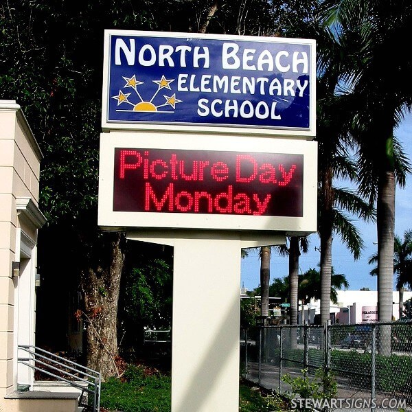 School Sign for North Beach Elementary School