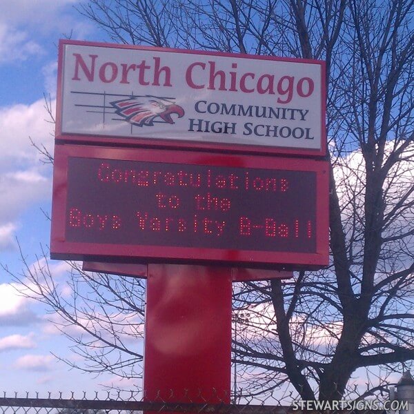 School Sign for North Chicago High School