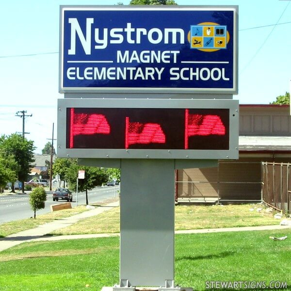 School Sign for Nystrom Elementary School