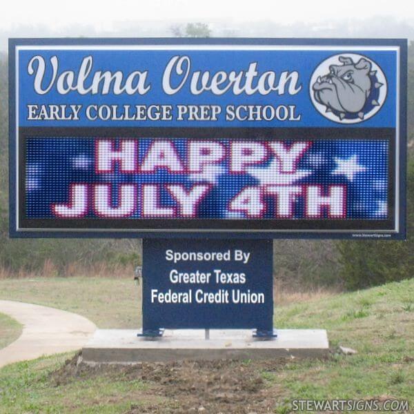 School Sign for Volma Overton Early College Prep School