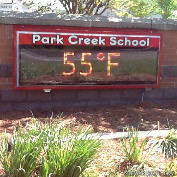 School Sign for Park Creek Elementary School