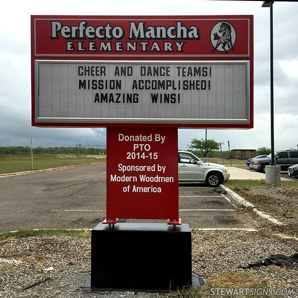 School Sign for Perfecto Mancha Elementary School