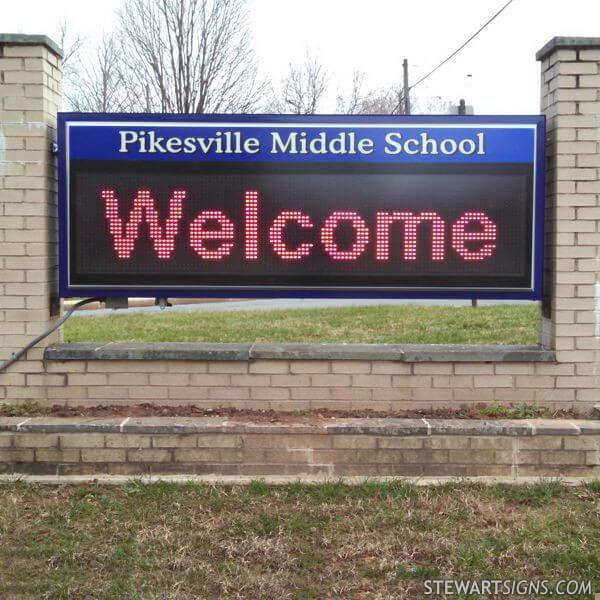 School Sign for Pikesville Middle School