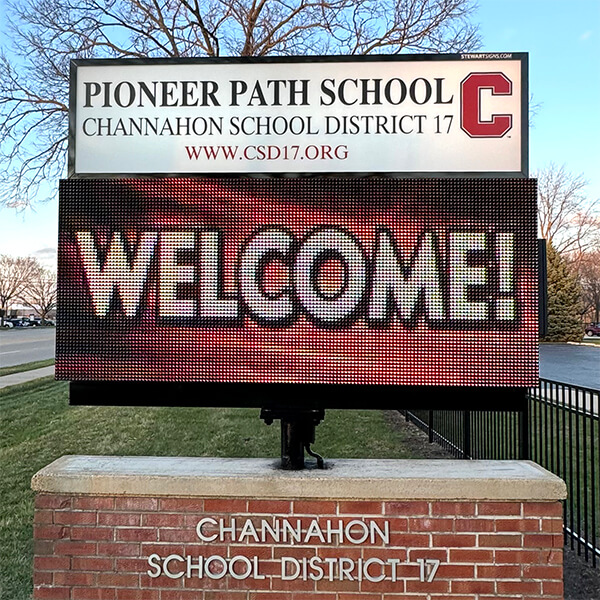 School Sign for Pioneer Path School