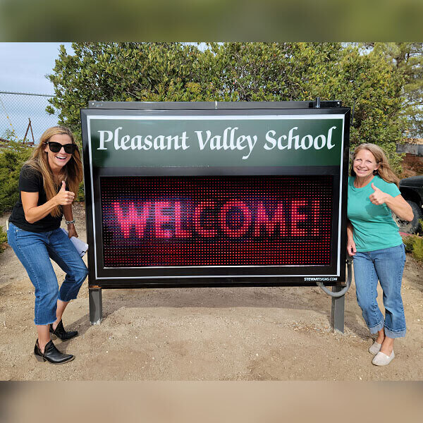 School Sign for Pleasant Valley Elementary School