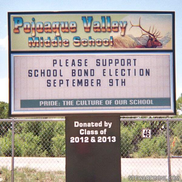 School Sign for Pojoaque Middle School