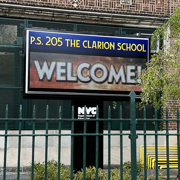 School Sign for P.S. 205 Clarion