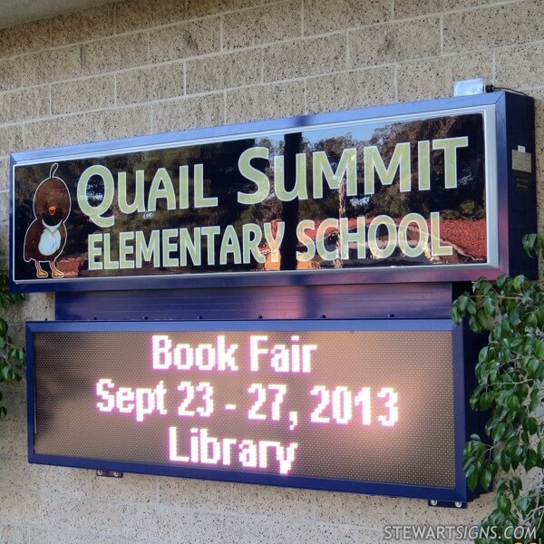 School Sign for Quail Summit Elementary School