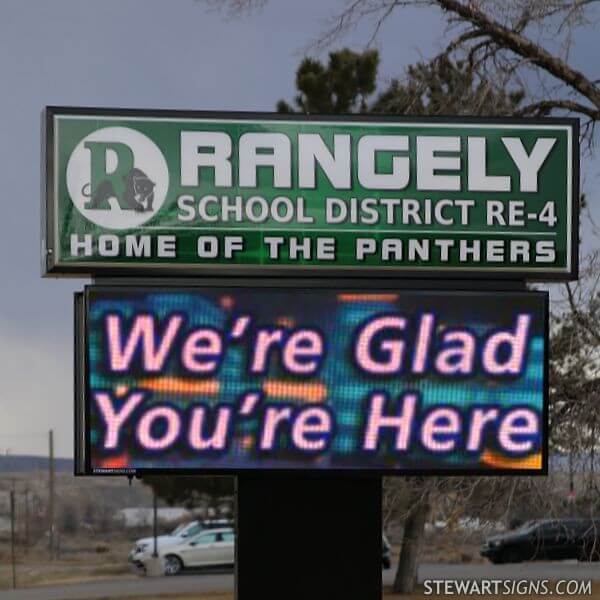 School Sign for Rangely School District Re-4