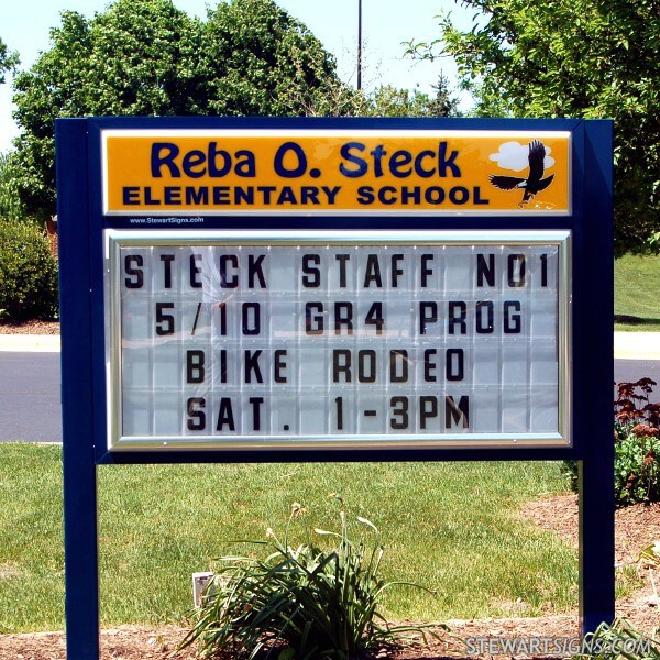 School Sign for Reba O. Steck Elementary School