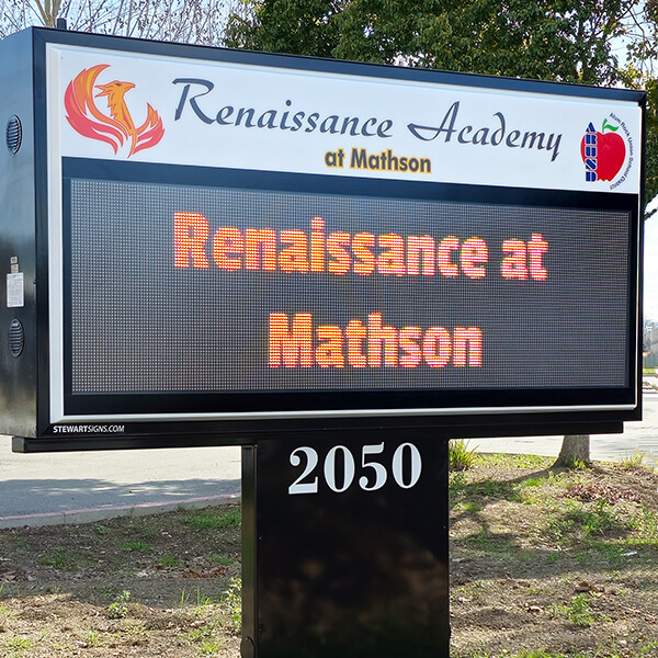 School Sign for Renaissance Academy At Mathson