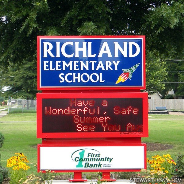 School Sign for Richland Elementary School West Memphis, AR