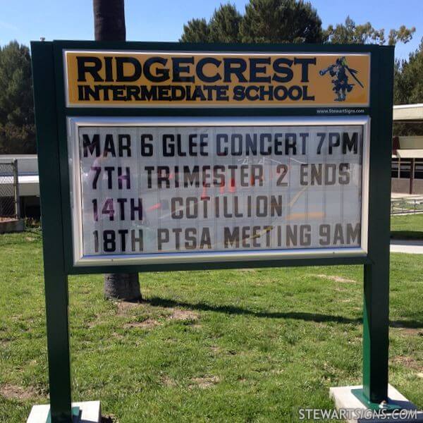 School Sign for Ridgecrest Intermediate School