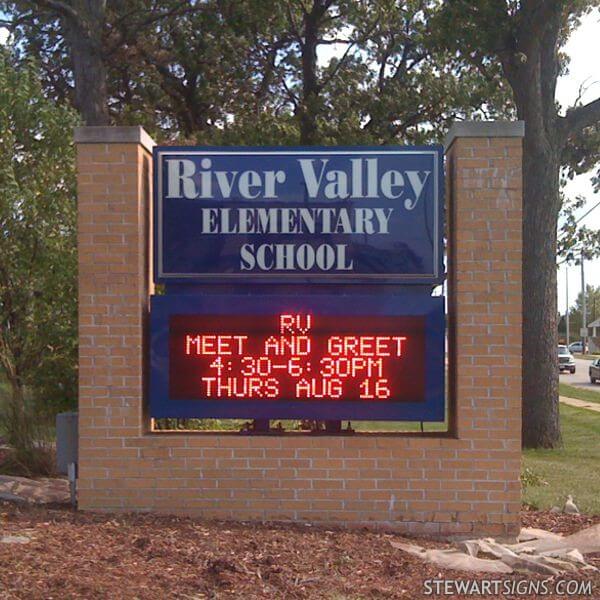 School Sign for River Valley Elementary School