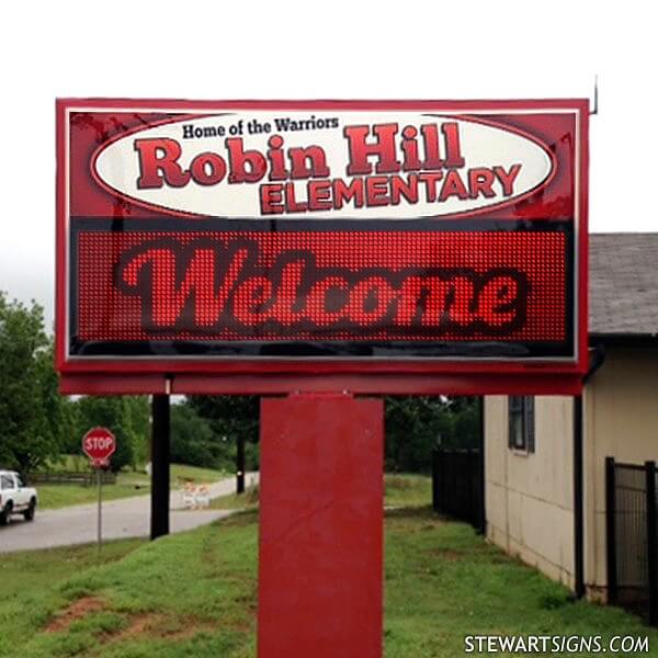 School Sign for Robin Hill Elementary School