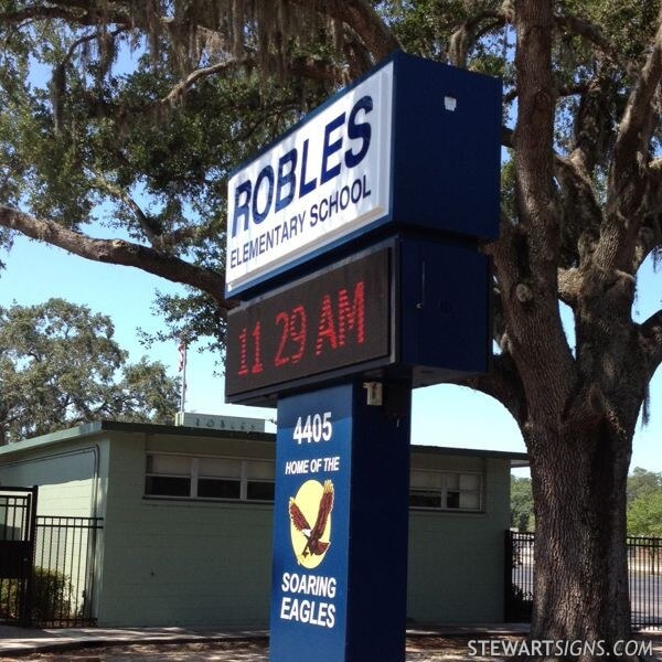 School Sign for Robles Elementary School