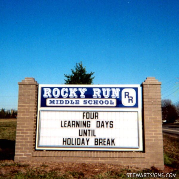 School Sign for Rocky Run Middle School