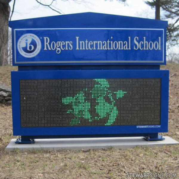 School Sign for Rogers International School