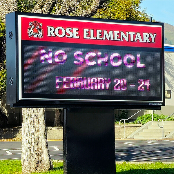 School Sign for Rose Elementary School