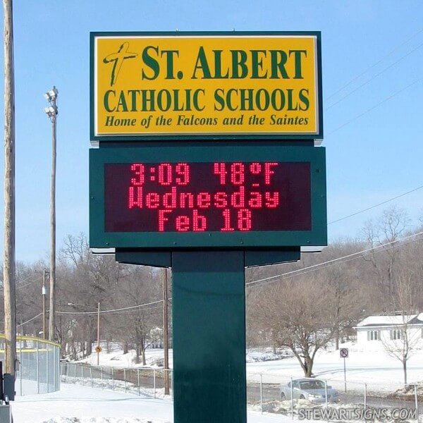 School Sign for Saint Albert Catholic Student Center