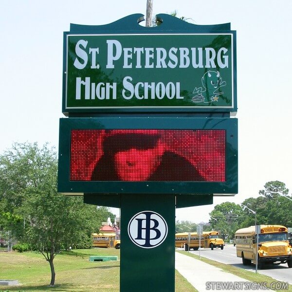 School Sign for Saint Petersburg High School