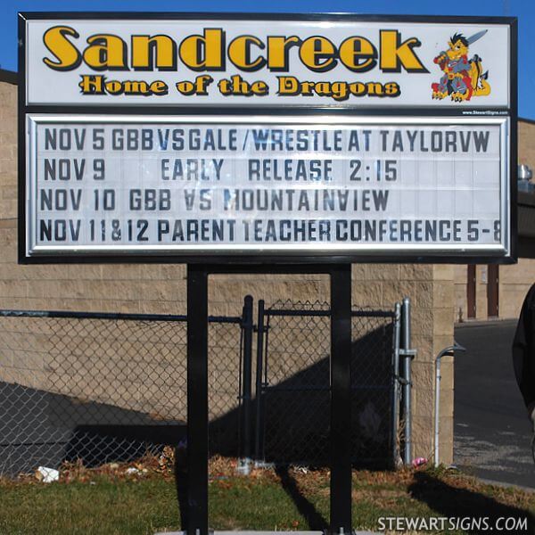 School Sign for Sandcreek Middle School