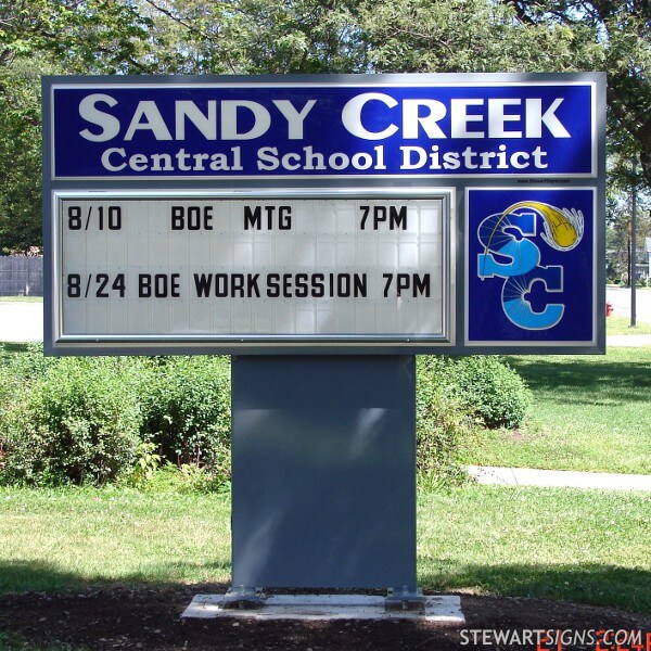 School Sign for Sandy Creek Central School District