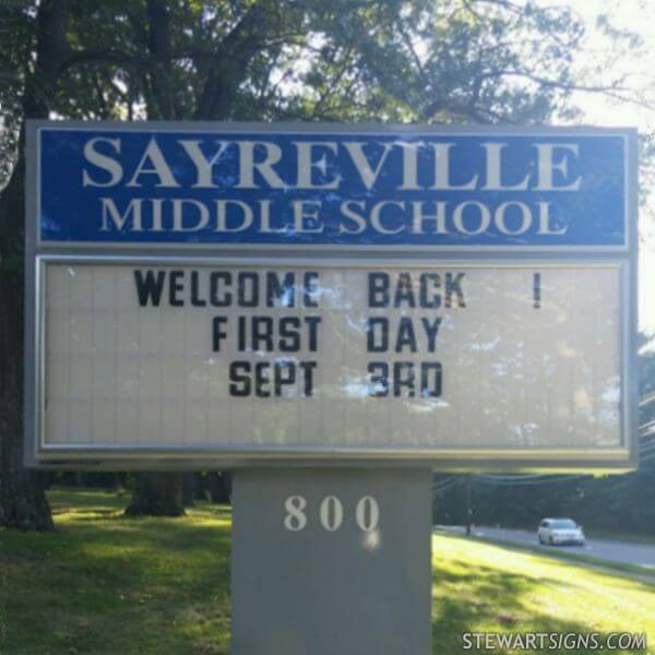 School Sign for Sayreville Middle School Parlin, NJ