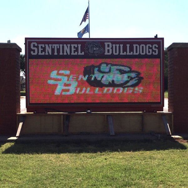 School Sign for Sentinel Public Schools