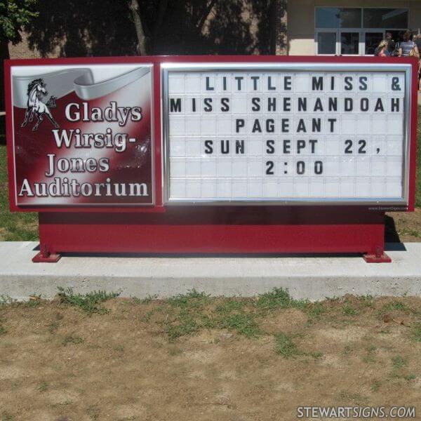 School Sign for Shenandoah High School