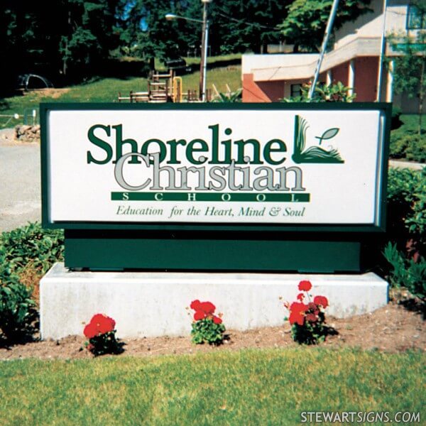 School Sign for Shoreline Christian School