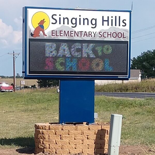 School Sign for Singing Hills Elementary School