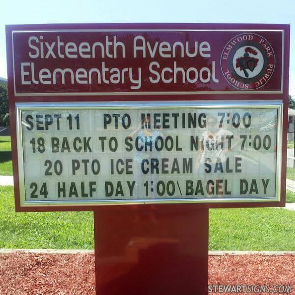 School Sign for Sixteenth Avenue Elementary School