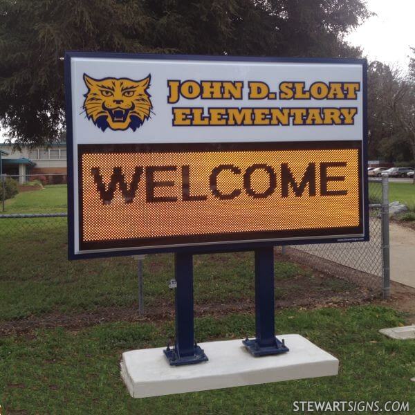 School Sign for John D. Sloat Elementary School