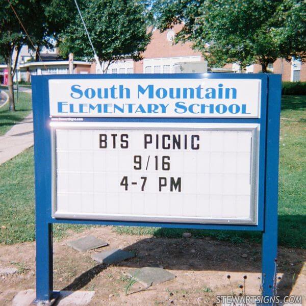 School Sign for South Mountain Elementary School