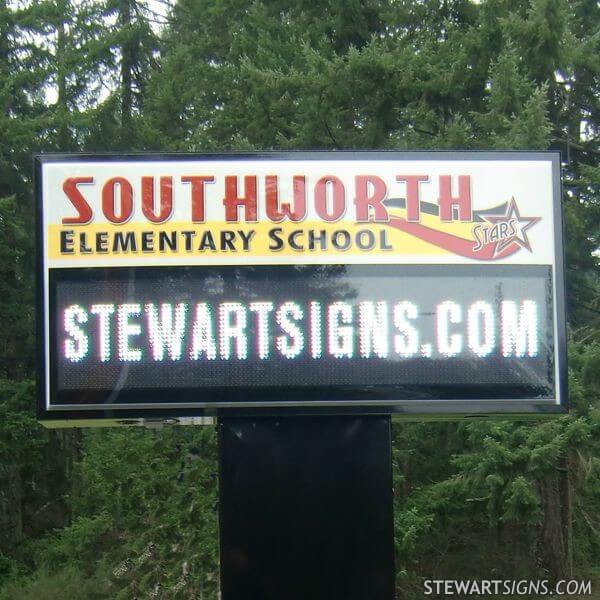 School Sign for Southworth Elementary School